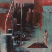 Disruption, 2025, oil on linen, 40cm x 40cm