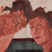 Intimacy-2, 2018, oil on linen, 40x80cm